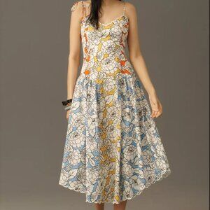 Farm Rio x Anthropologie Basque-Waist Midi Dress